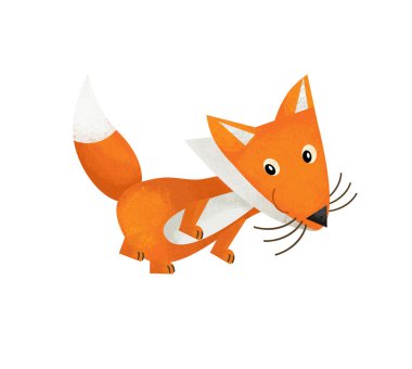 çizgi film sahne ile fox beyaz arka planda - illüstrasyon çocuklar için