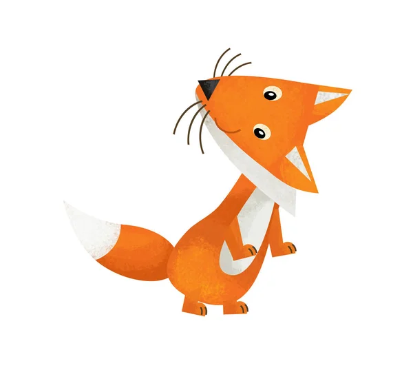 Cartoon Scène Met Fox Witte Achtergrond Afbeelding Voor Kinderen — Stockfoto