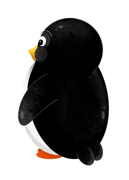 Cartoon Szene Mit Pinguin Tier Auf Weißem Hintergrund Illustration Für — Stockfoto