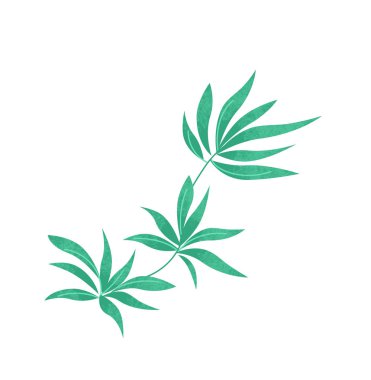 doğa beyaz arka planda - illüstrasyon çocuklar için çizgi film sahne kümesiyle yapraklar