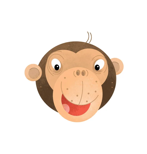 Kreskówka Scena Głowy Części Ciała Małpa Białym Tle Ilustracja Dla — Zdjęcie stockowe