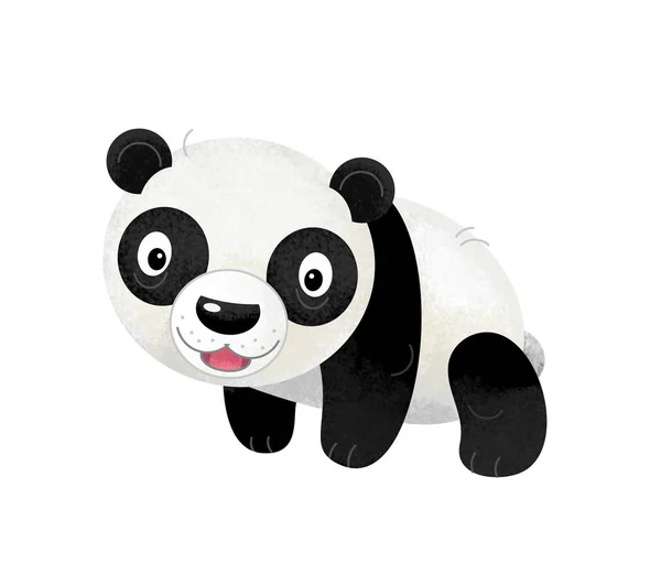Rajzfilm Jelenet Panda Medve Fehér Háttér Illusztrációja Gyermekeknek — Stock Fotó