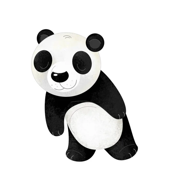 Rajzfilm Jelenet Panda Medve Fehér Háttér Illusztrációja Gyermekeknek — Stock Fotó