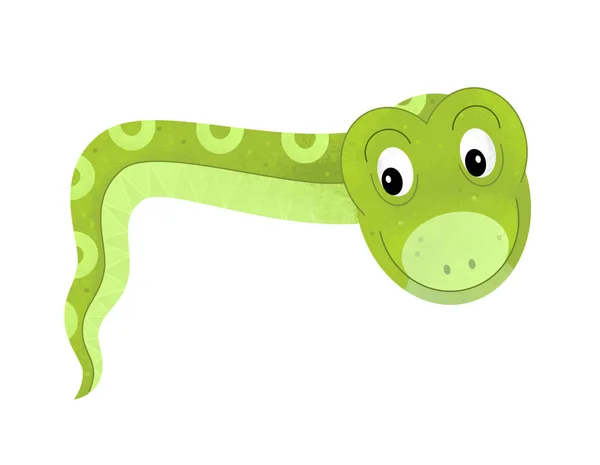 Cartoon Scene Snake White Background Sign Name Animal Illustration Children — Stock Photo, Image