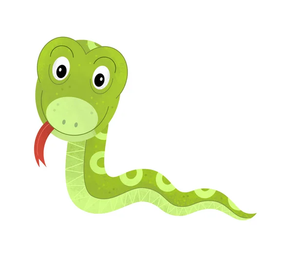 Cartoon Scene Snake White Background Sign Name Animal Illustration Children — Stock Photo, Image