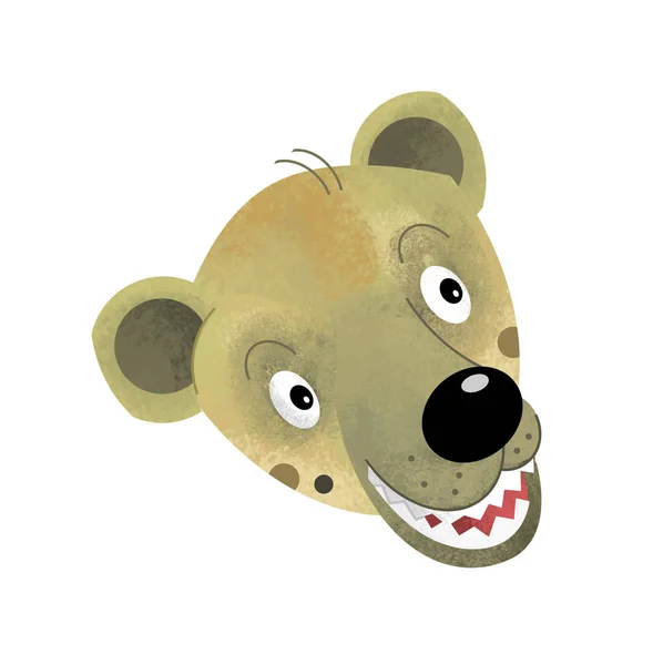 cartoon scene with hyena body part on white background - illustration for children