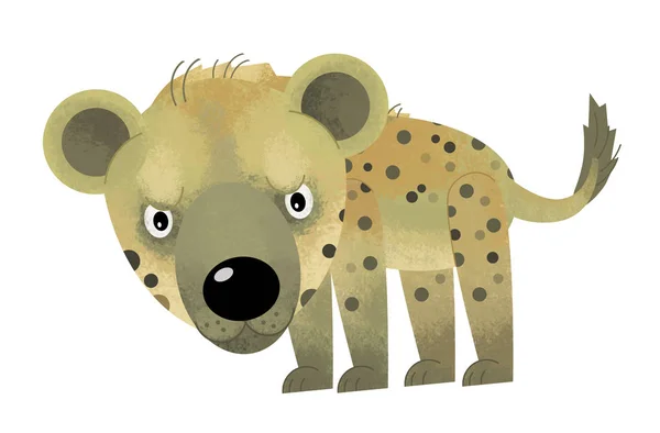 Kreslený scény s hyena na bílém pozadí - ilustrace pro děti — Stock fotografie
