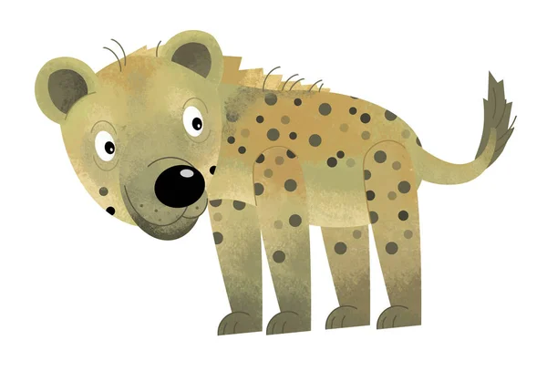 Cartoon scen med hyena på vit bakgrund - illustration för — Stockfoto
