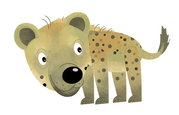 Cartoon scen med hyena på vit bakgrund - illustration för — Stockfoto