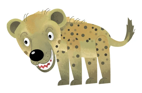 Cartoon-Szene mit Hyäne auf weißem Hintergrund - Illustration für — Stockfoto