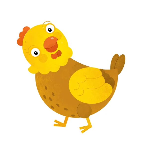 Adegan kartun dengan ayam ayam di latar belakang putih - ilustrasi untuk anak-anak — Stok Foto