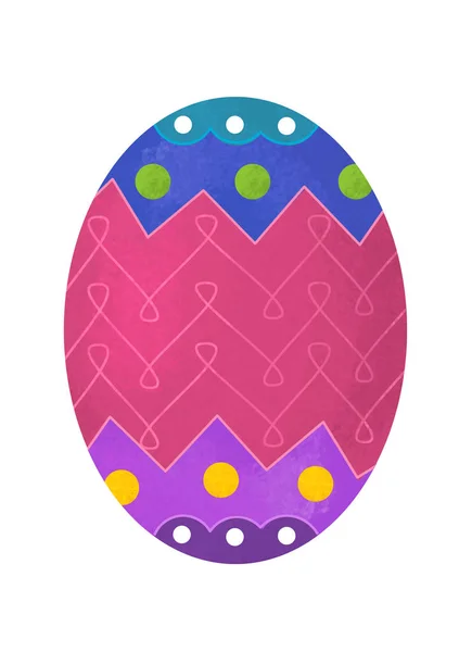 Cartoon happy easter scene with colorful easter egg on white bac — Stock Photo, Image