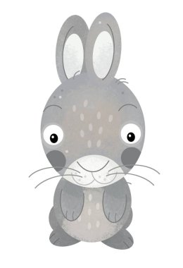 Beyaz arka planda - illüstrasyon çocuklar için tavşan ile çizgi film sahne