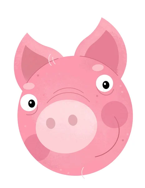 Cartoon-Szene mit Schweinekörperteil auf weißem Hintergrund - Illustration für Kinder — Stockfoto