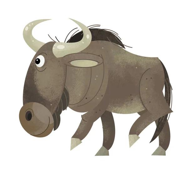 Karikatúra jelenet GNU fehér alapon-illusztráció gyerekeknek — Stock Fotó