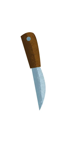 Мультфильм сцены с ножом на белом фоне иллюстрации для детей — стоковое фото