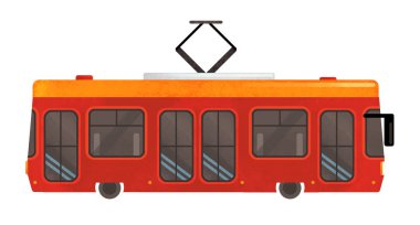 Beyaz arka plan karikatür tramvay tren - çocuklar için illüstrasyon