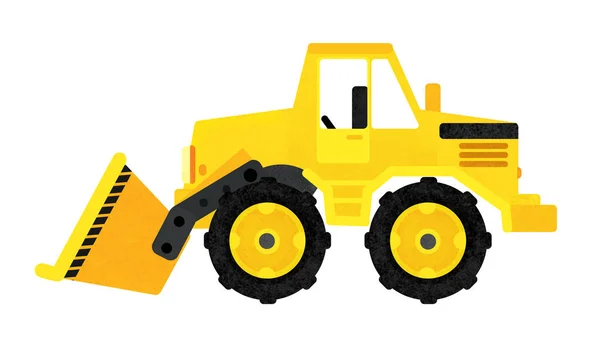 Tecknad rolig grävmaskin - på vit bakgrund - illustration för barn — Stockfoto