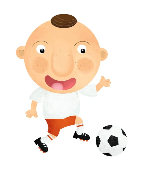 Kreslený trenér nebo fotbalista na bílém pozadí ilustrace pro děti — Stock fotografie
