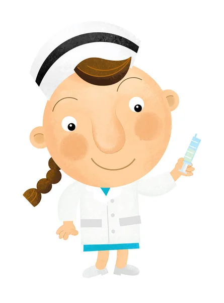 cartoon doctor or professor on white background illustration for children