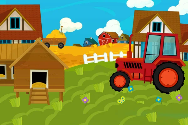 Cartoon Ranch Farm Scene Different Usage Illustration Children — Stock Photo, Image