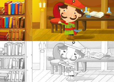 Prens 'in kale odasında çocuklar için çizdiği karikatür sahnesi