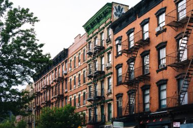 Tuğla konut Greenwich Village, Manhattan, New York City.