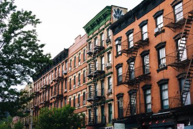 Tuğla konut Greenwich Village, Manhattan, New York City.