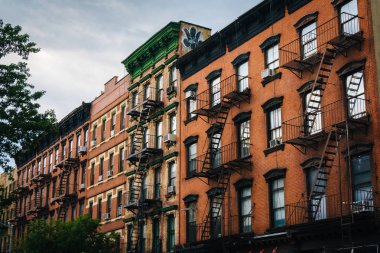 Tuğla konut Greenwich Village, Manhattan, New York City.