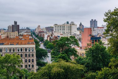 Harlem Morningside Heights'da, Manhattan, New York City üzerinden görünümünü.