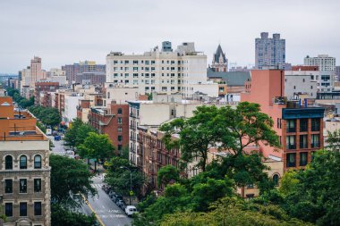Harlem Morningside Heights'da, Manhattan, New York City üzerinden görünümünü.