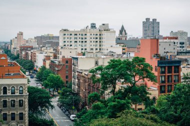 Harlem Morningside Heights'da, Manhattan, New York City üzerinden görünümünü.