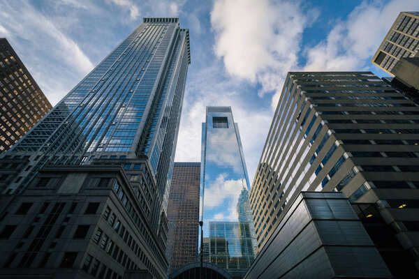 Modern skyscrapers in Center City, Philadelphia, Pennsylvania.