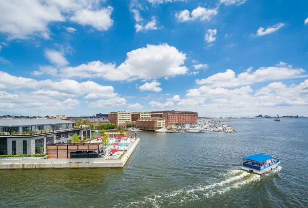 Limanda Akşamlarınıfells Point Teki Baltimore Maryland Görünümünü — Stok fotoğraf