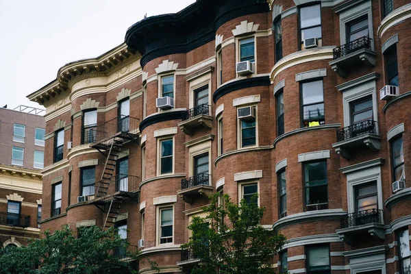 Edificios Ladrillo Harlem Manhattan Nueva York — Foto de Stock