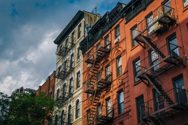 Prédios Residenciais Tijolo Greenwich Village Manhattan Nova Iorque — Fotografia de Stock