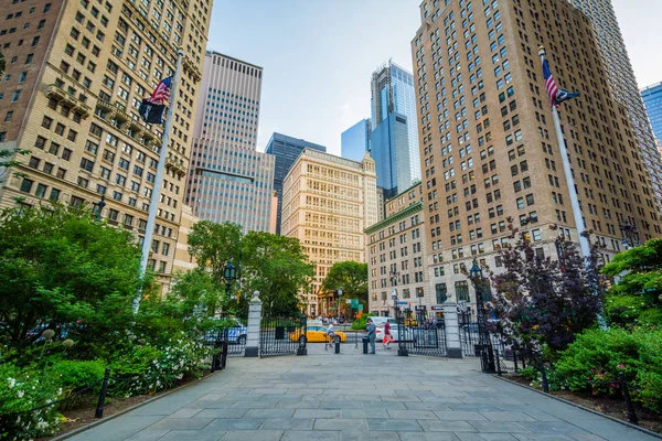 Byggnader Park Row Och Broadway Nedre Manhattan New York City — Stockfoto