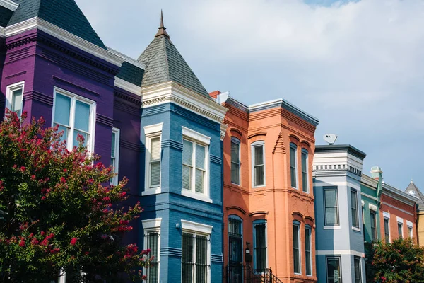 Colorful Rowhouses Washington — Stock Photo, Image