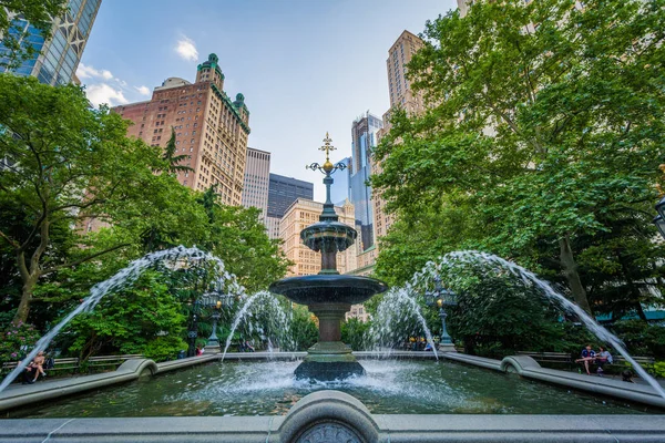 Jacob Mould Fountain City Hall Park Lower Manhattan New York — Stock Photo, Image