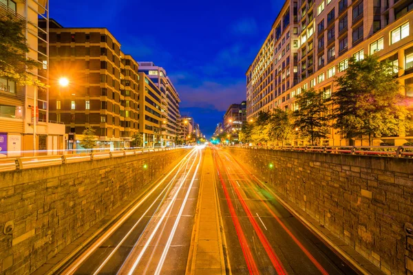 Street Nocy Washington Circle Foggy Bottom Waszyngton — Zdjęcie stockowe