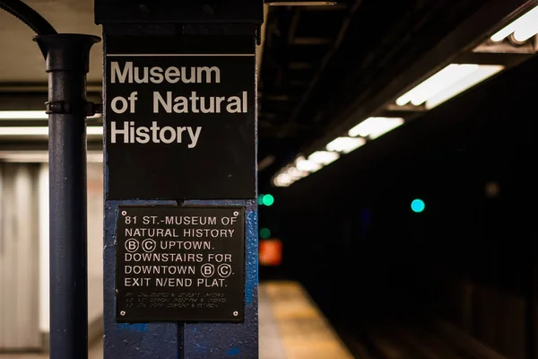 81St Street Museum Natural History Station Upper East Side Manhattan — Fotografia de Stock