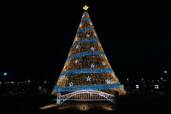 Национальная Рождественская Елка Ночью Вашингтоне Округ Колумбия — стоковое фото