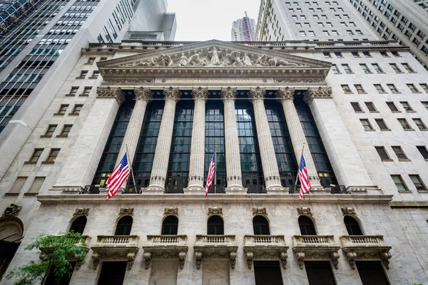 The New York Stock Exchange, in the Financial District of Manhattan, New York City.