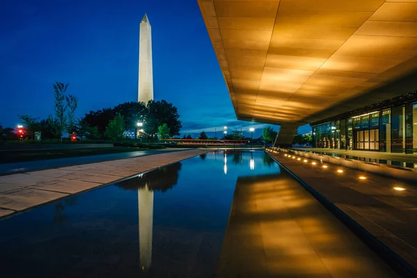 Pomnik Waszyngtona Narodowe Muzeum Historii African American Kultury Nocy Washington — Zdjęcie stockowe