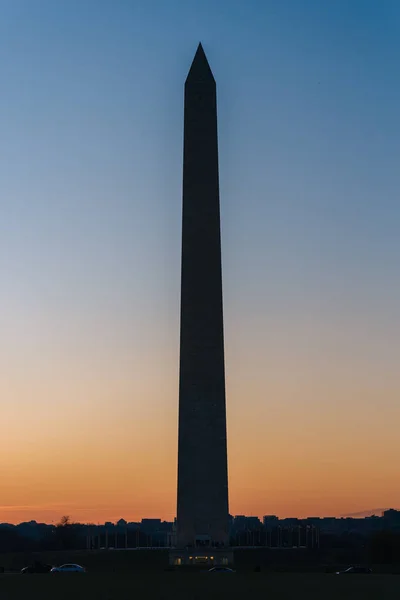 Het Washington Monument Bij Zonsondergang Washington — Stockfoto