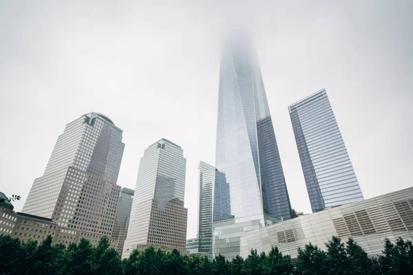 World Trade Center Tåke Lower Manhattan New York City – stockfoto