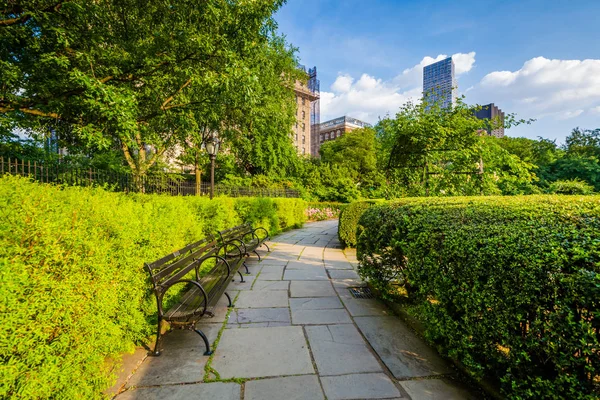 Gångväg Conservatory Garden Central Park Manhattan New York City — Stockfoto