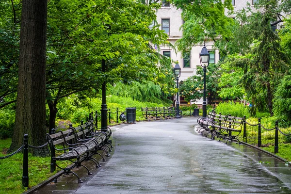 Gehweg Washington Square Park Greenwich Village Manhattan New York City — Stockfoto