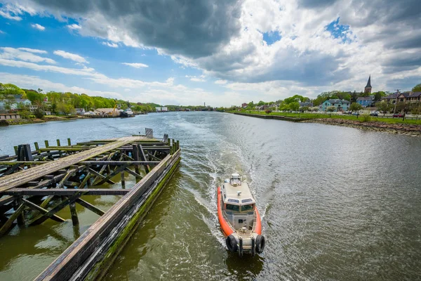 Човен Річці Quinnipiac Нью Хейвен Коннектикут — стокове фото
