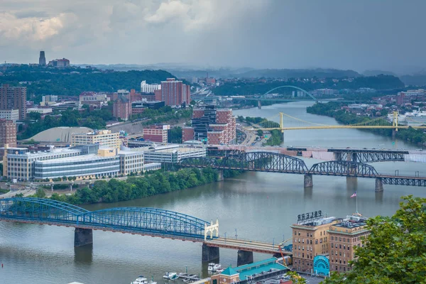 Broarna Över Floden Monongahela Pittsburgh Pennsylvania — Stockfoto